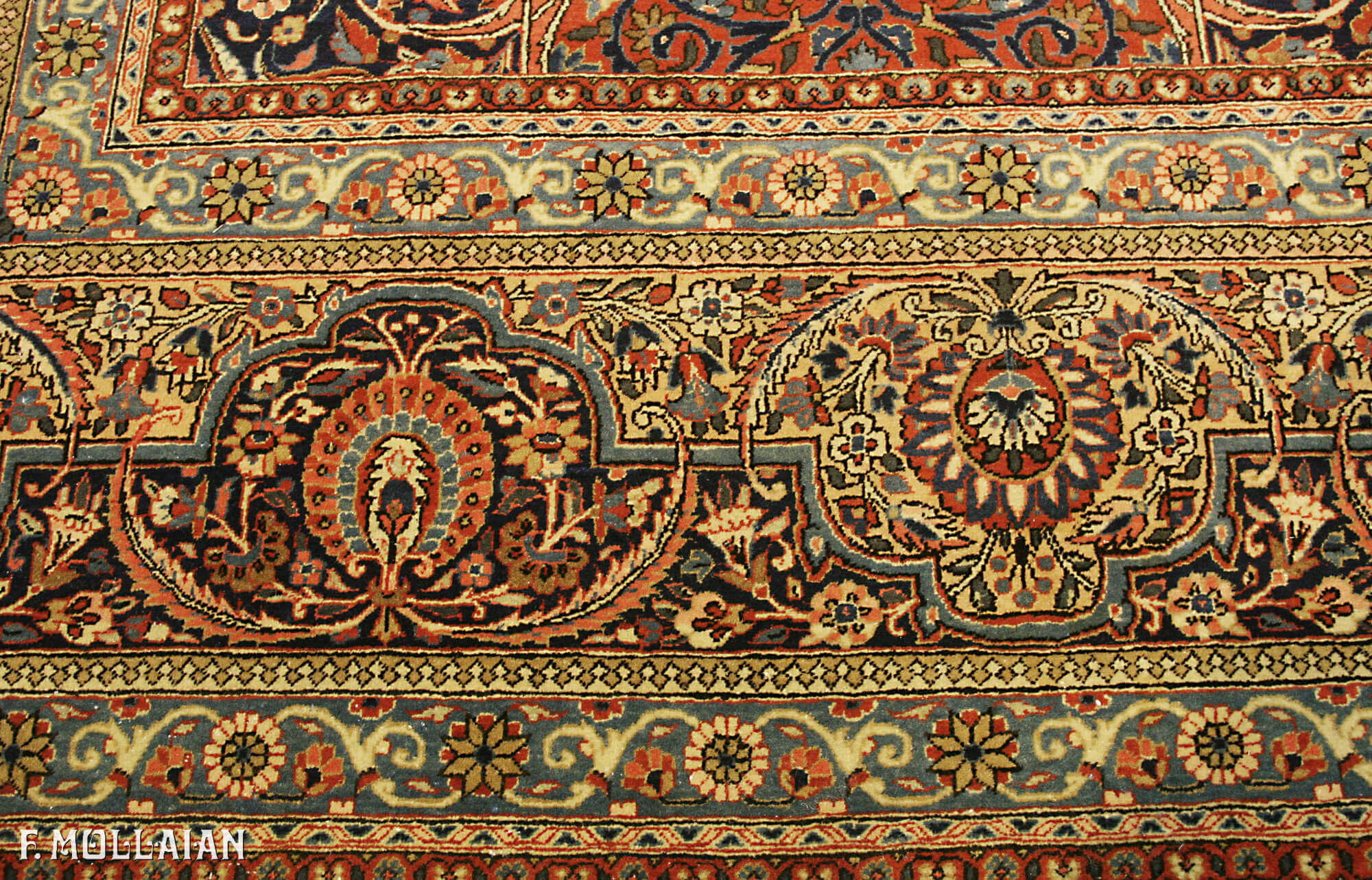 All-Over Antique Persian Kashan Dabir Carpet n°:98151652